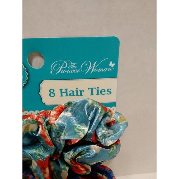 Pioneer Woman Hair Ties Pack of 8 Floral Scrunchie BRAND NEW MULTICOLOR - Picture 2 of 8